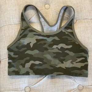 PINK Victoria's Secret Green Camo Racerback Sports Bra